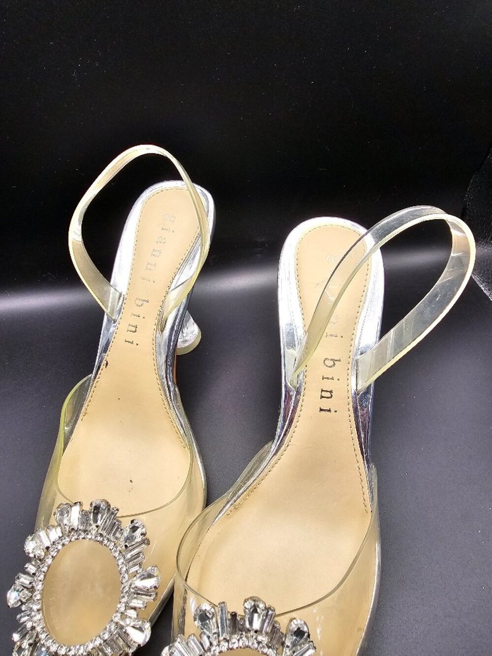 Gianni Bini “Vivyee” Clear Rhinestone Slingback Heels – Size 8.5M - Picture 6 of 7